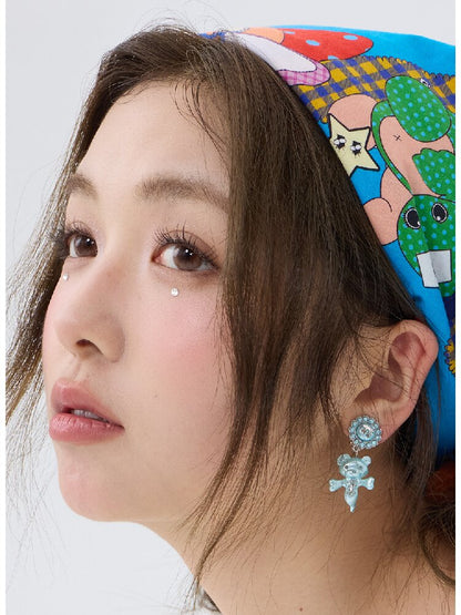 Two Color Resin Bear Ghost Earrings【s0000016190】