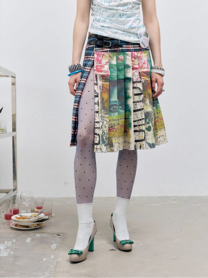 Plaid Half Pleated Skirt【s0000012413】