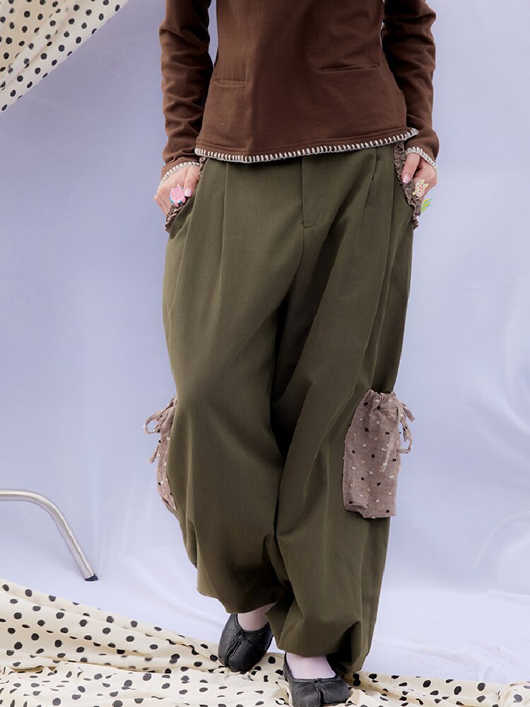 Patchwork Bud Green Cargo Pants【s0000015850】