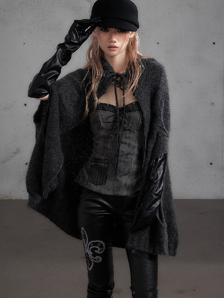 Twisted Knit Wool Cape Jacket【s0000019160】