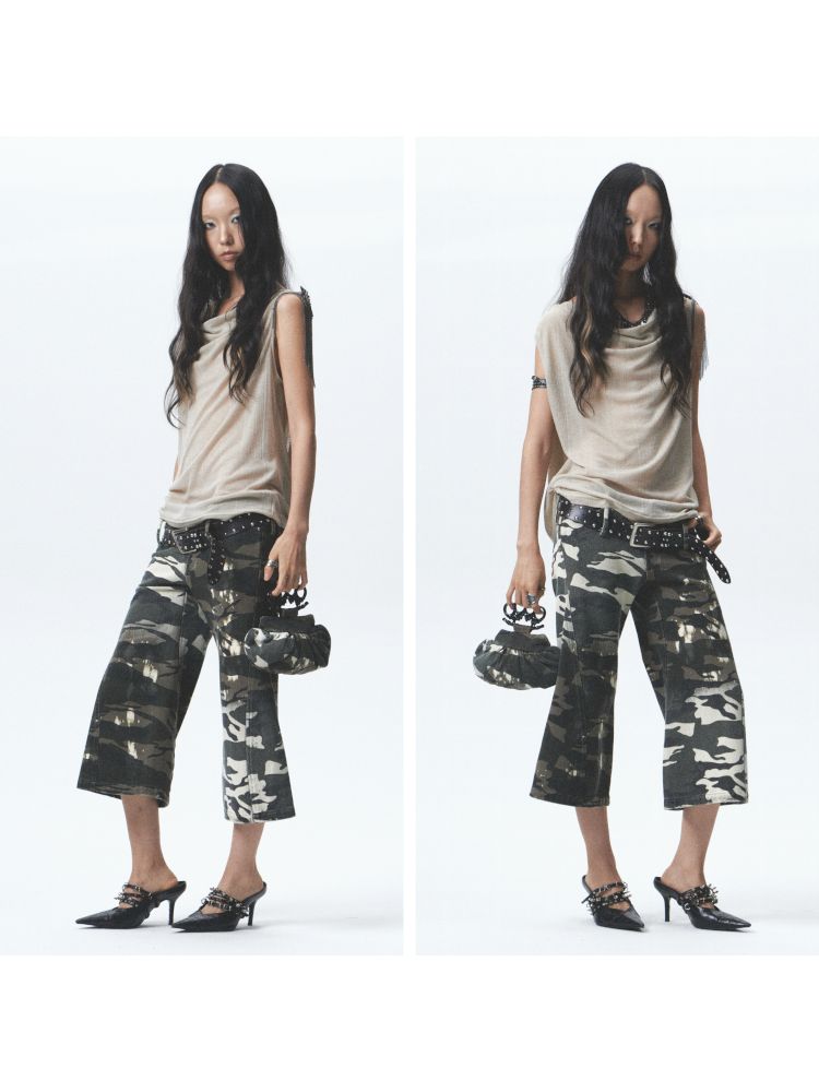 Loose-fitting, reversible printed vest【s0000012679】
