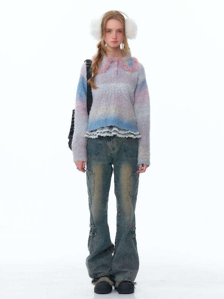Straight Wide Leg Washed Jeans【s0000011489】