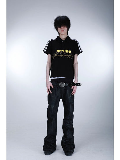 Bamboo Strip Brushed Wax Jeans【s0000016669】