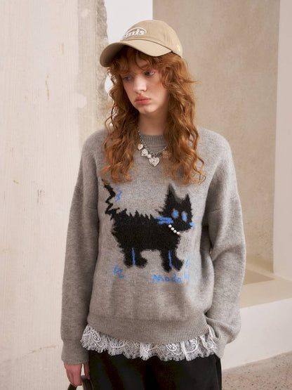 Long sleeves cute loose pullover sweater【s0000014382】