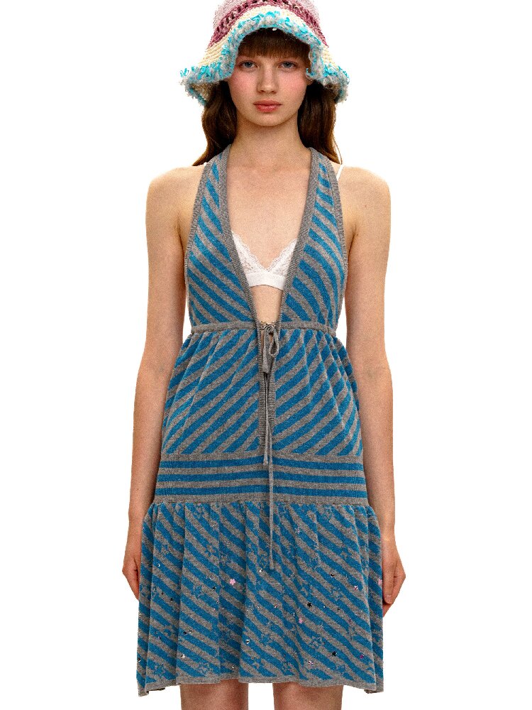 Rhinestone Star Striped Dress【s0000017416】