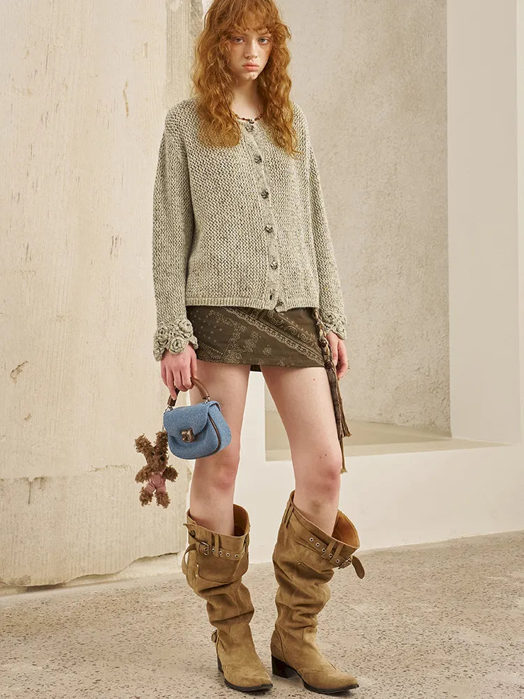 Oversized Vintage-Style Knit Cardigan【s0000014056】