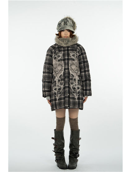 Retro Plaid Bear Love Down Jacket【s0000018077】