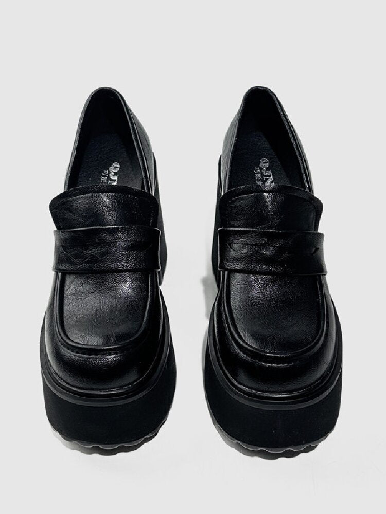 Matte Leather High Heel Loafers【s0000015716】