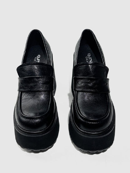 Matte Leather High Heel Loafers【s0000015716】