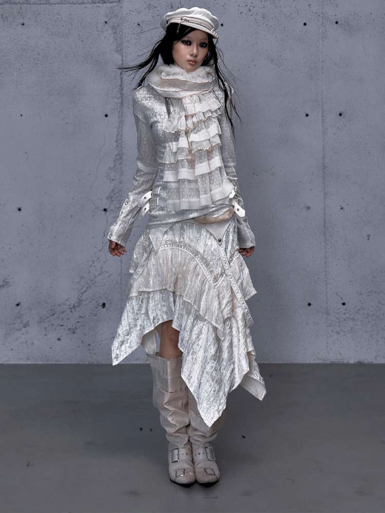 Vintage Lace Irregular Velvet Skirt【s0000014930】