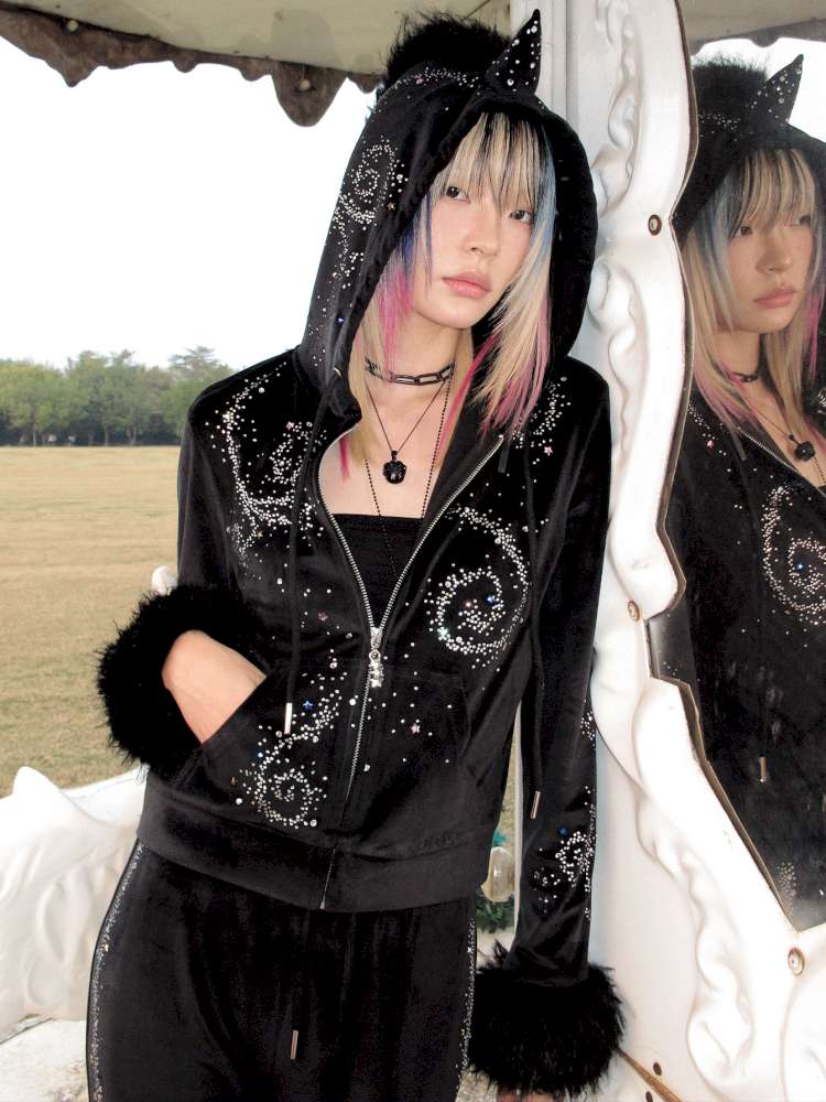 Horse Unicorn Velvet Diamond Coat【s0000015377】