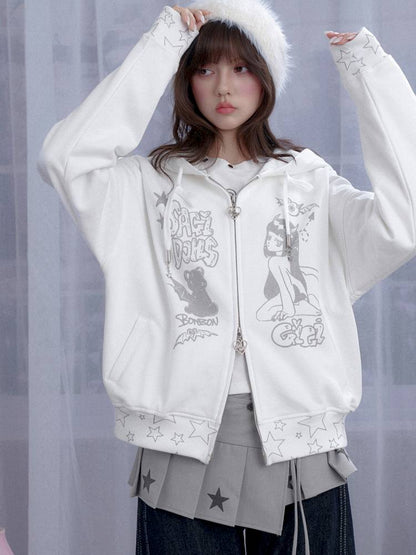 Graffiti Print Hooded Sweatshirt【s0000014364】