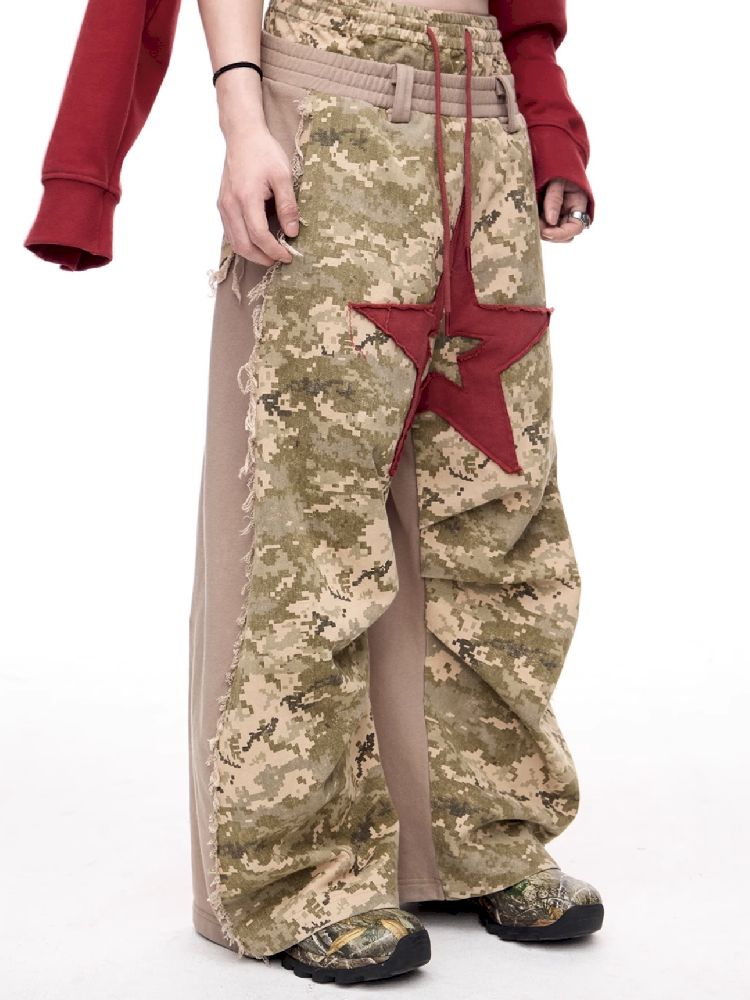 Raw Edge Patchwork Wide Leg【s0000011354】