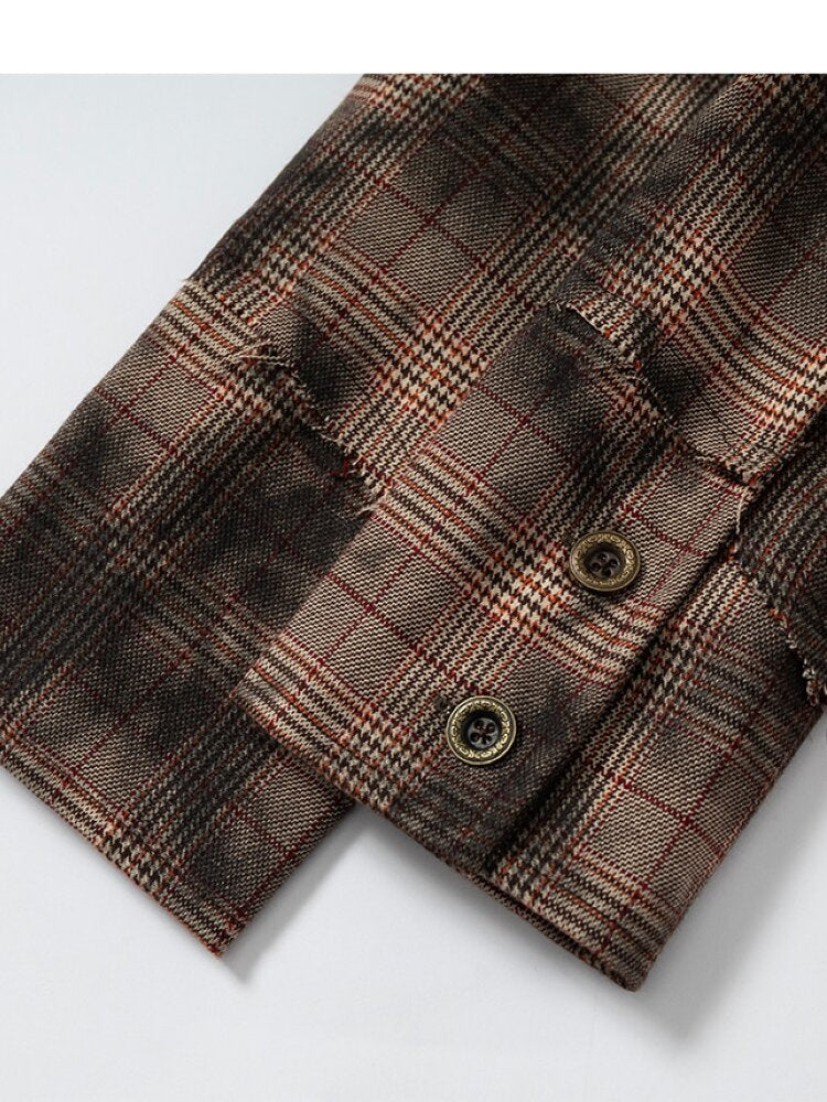 Check Knit Fake Two Piece Shirt【s0000015547】