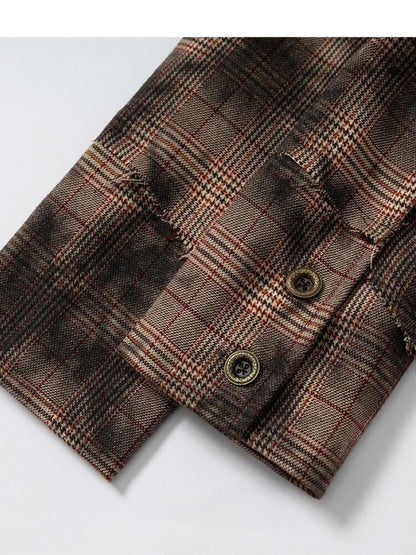 Check Knit Fake Two Piece Shirt【s0000015547】