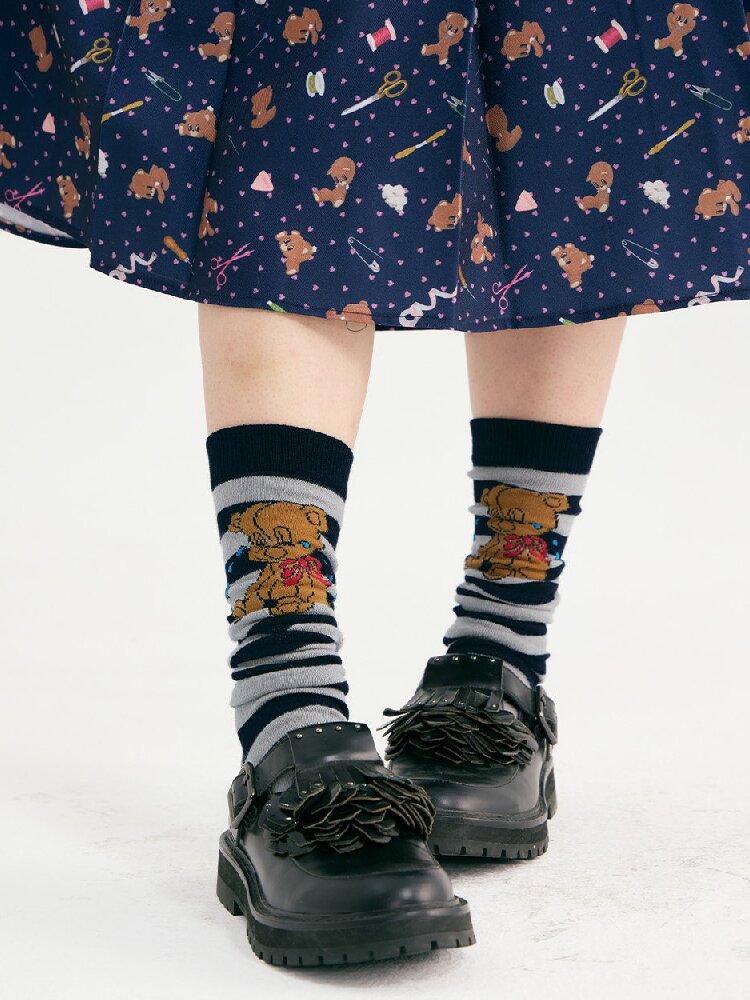 Striped Bear Little House Socks【s0000018722】