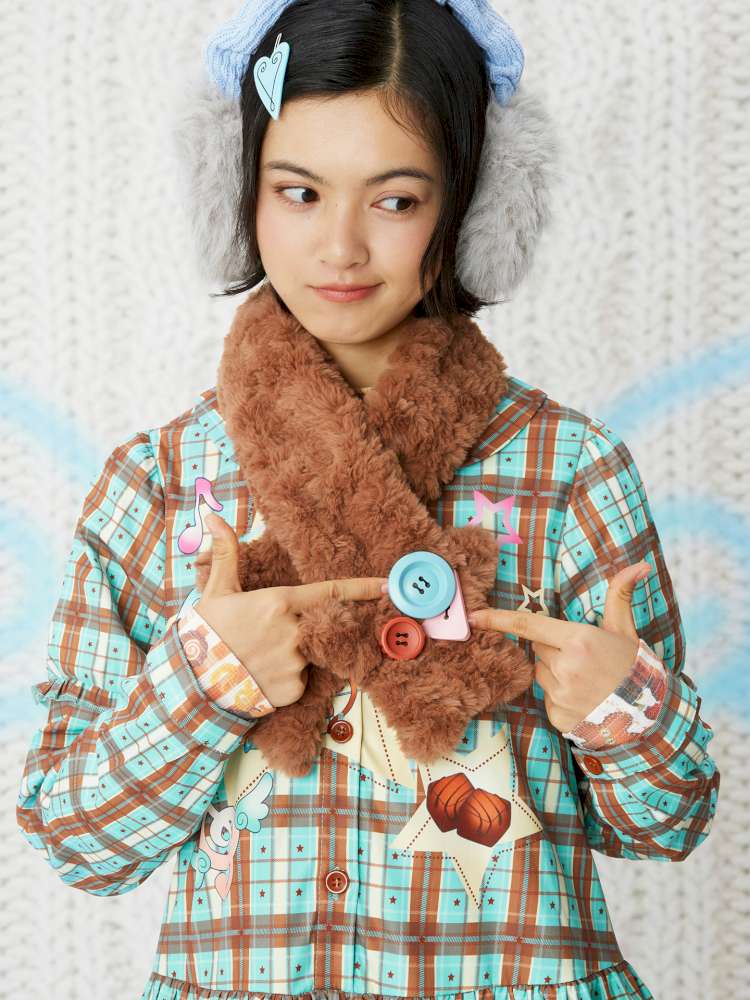 Star Y2K Plush Versatile Two-Tone Scarf【s0000014855】