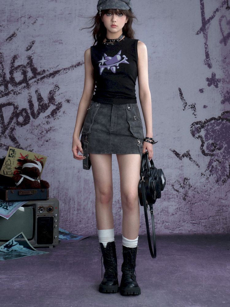 Metallic Accessories Flutter Half Skirt【s0000013367】