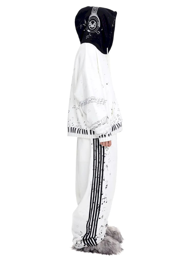 Sheet music notes Printed sweatpants【s0000014099】