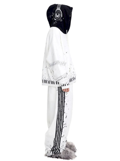Sheet music notes Printed sweatpants【s0000014099】