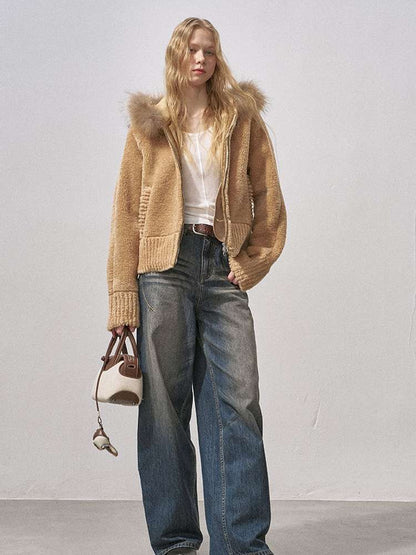 Bear Ears Velvet Faux Fur Jacket【s0000015235】