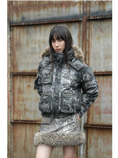 Snow Leopard Corduroy Short Skirt【s0000018068】