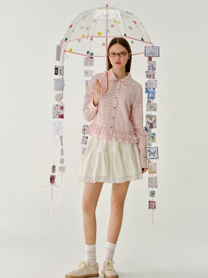 Doll Collar Solid Color Bow Flutter Shirt【s0000011963】