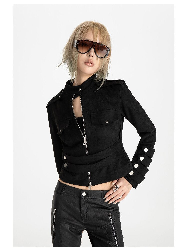 Suede Napoleon Slim Zipper Jacket【s0000019096】