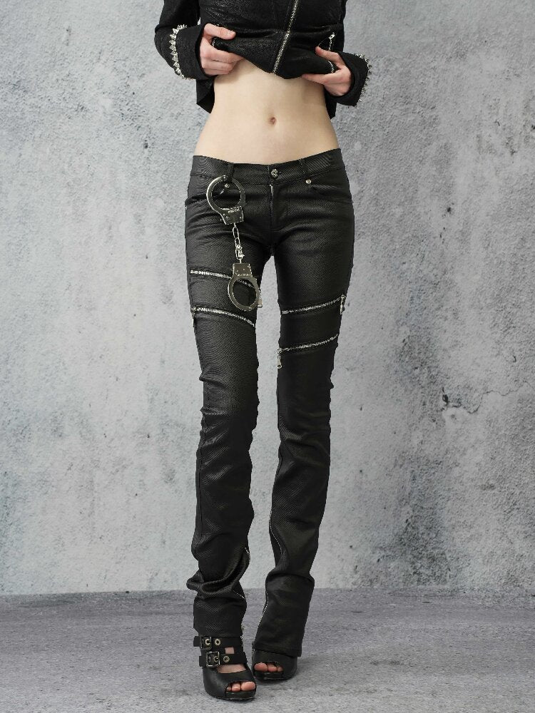 Coated Zip Stud Skinny Pants【s0000016943】