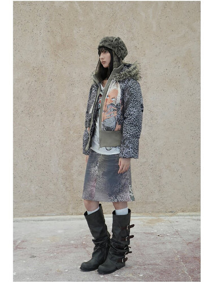Graffiti White Duck Down Jacket【s0000018070】