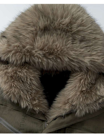 Mid-Length Fleece-Lined Cotton Jacket【s0000014475】