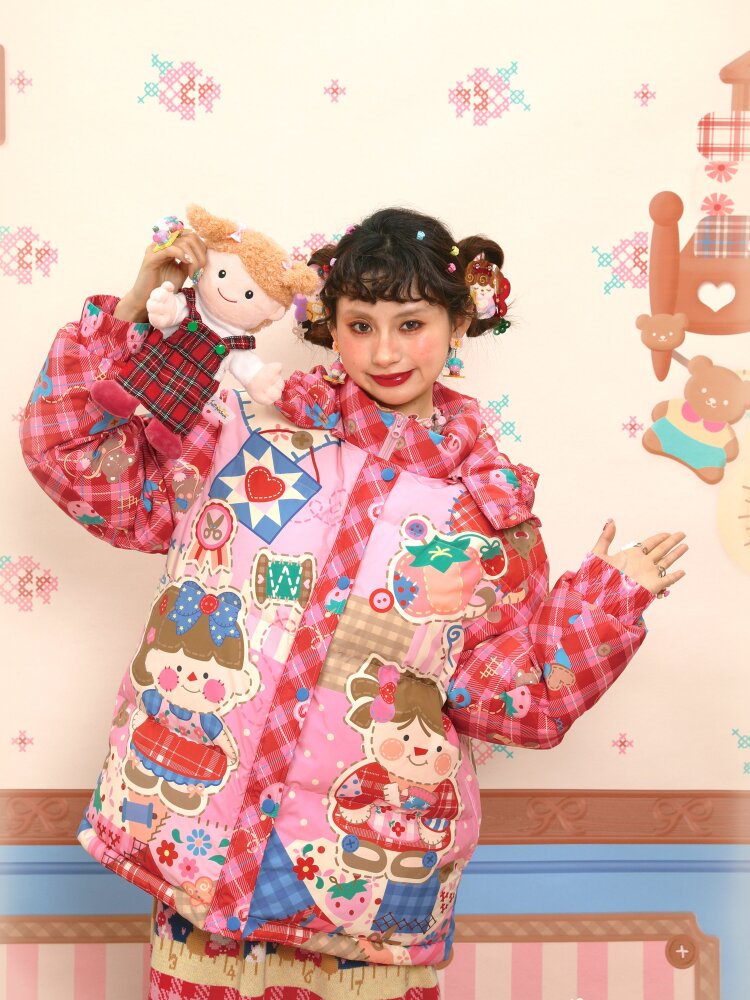 Red Pink White Duck Down Jacket【s0000015567】