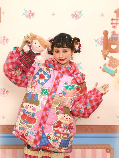 Red Pink White Duck Down Jacket【s0000015567】