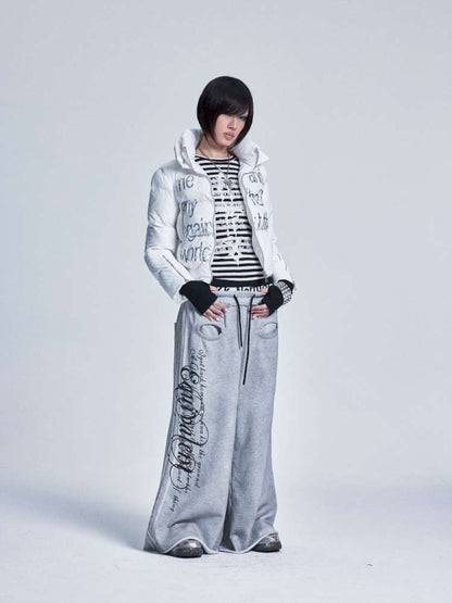 Two Tone Monogram Zip Padded Coat【s0000015012】