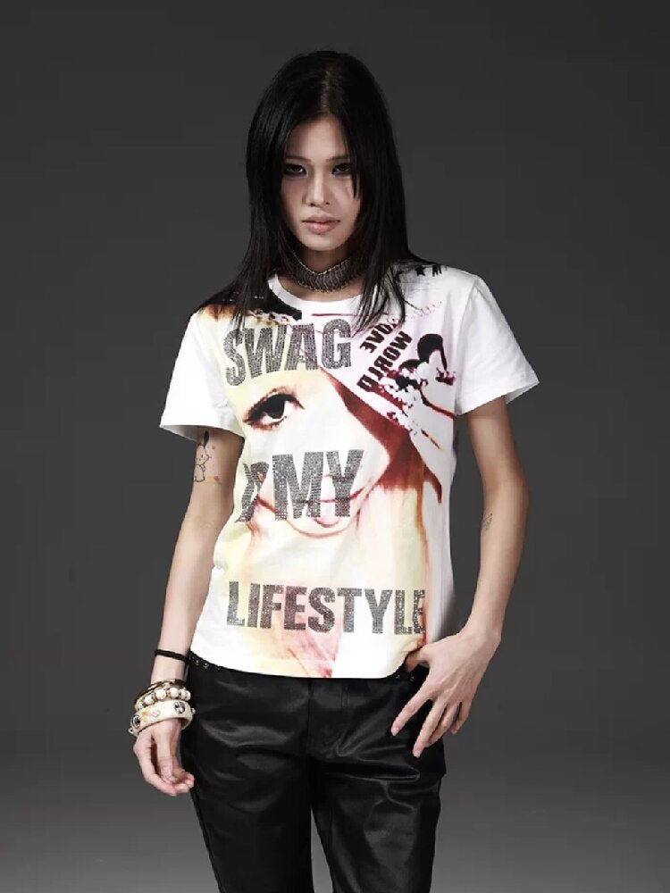 Millennium Rhinestone T-Shirt【s0000018265】