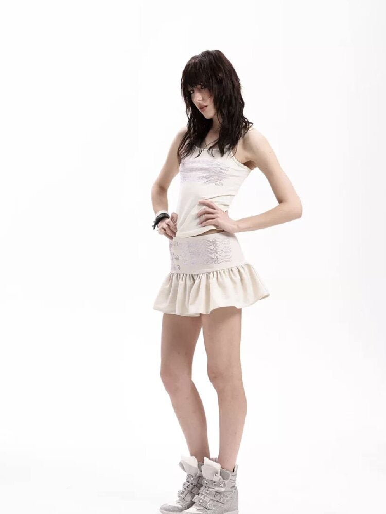 Vintage Pink Rhinestone Mini Skirt【s0000018289】