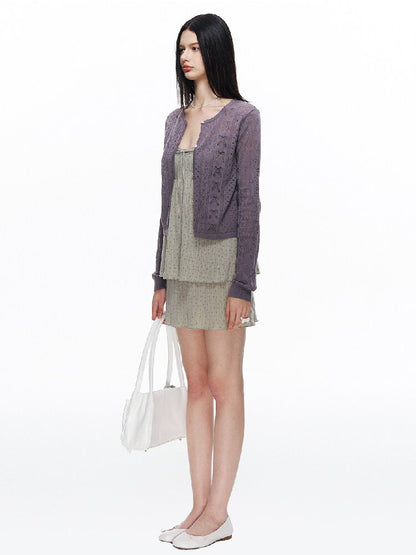 Openwork Cherry Blossom Cardigan【s0000015877】