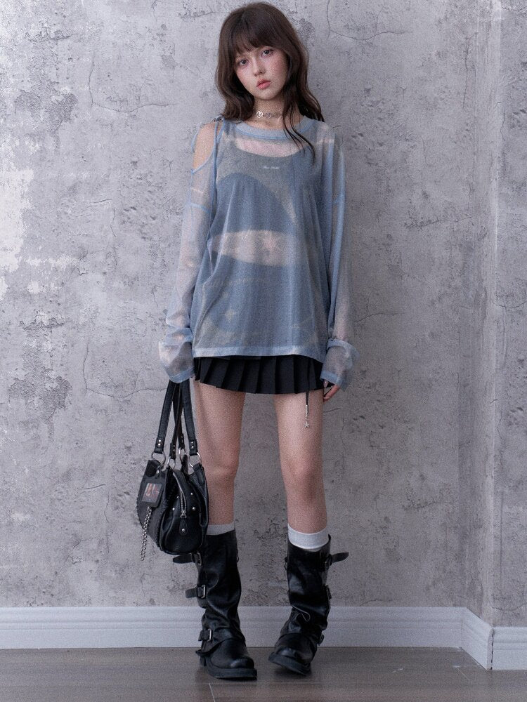 Mesh Cover-Up Summer T-Shirt【s0000017868】