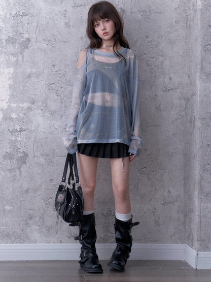 Mesh Cover-Up Summer T-Shirt【s0000017868】