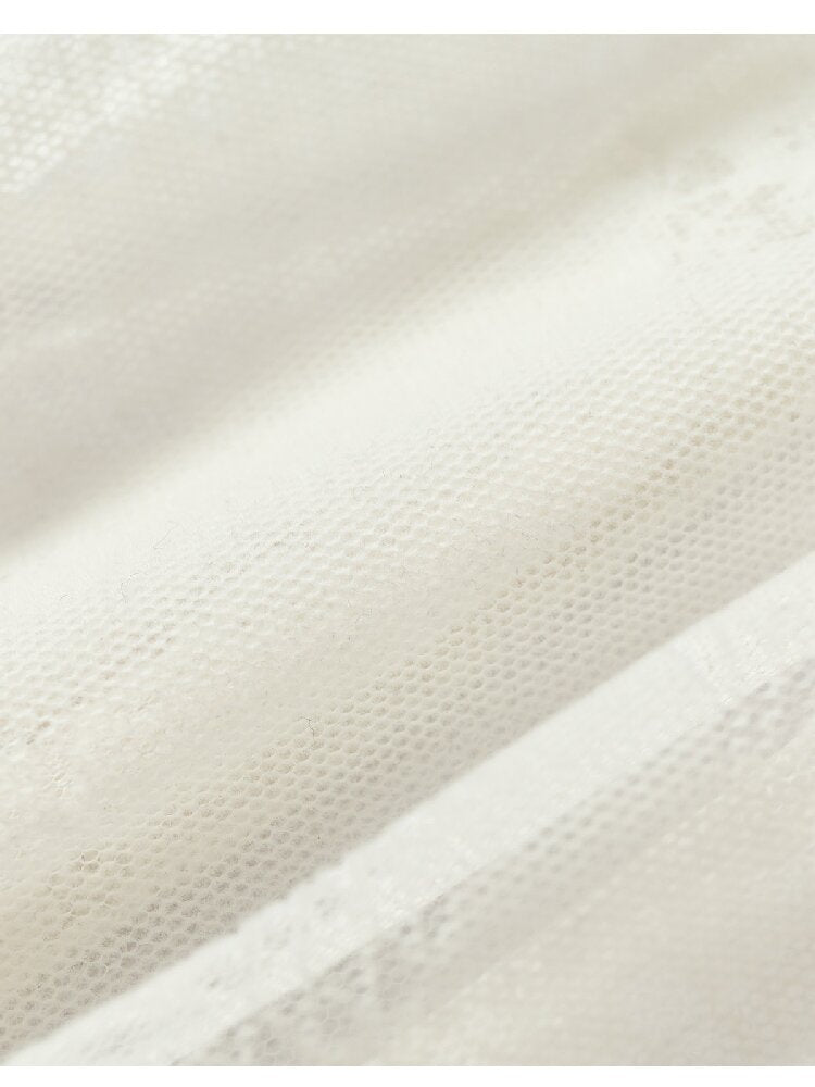 Ruffled Flocked Lace Stand Shirt【s0000016208】