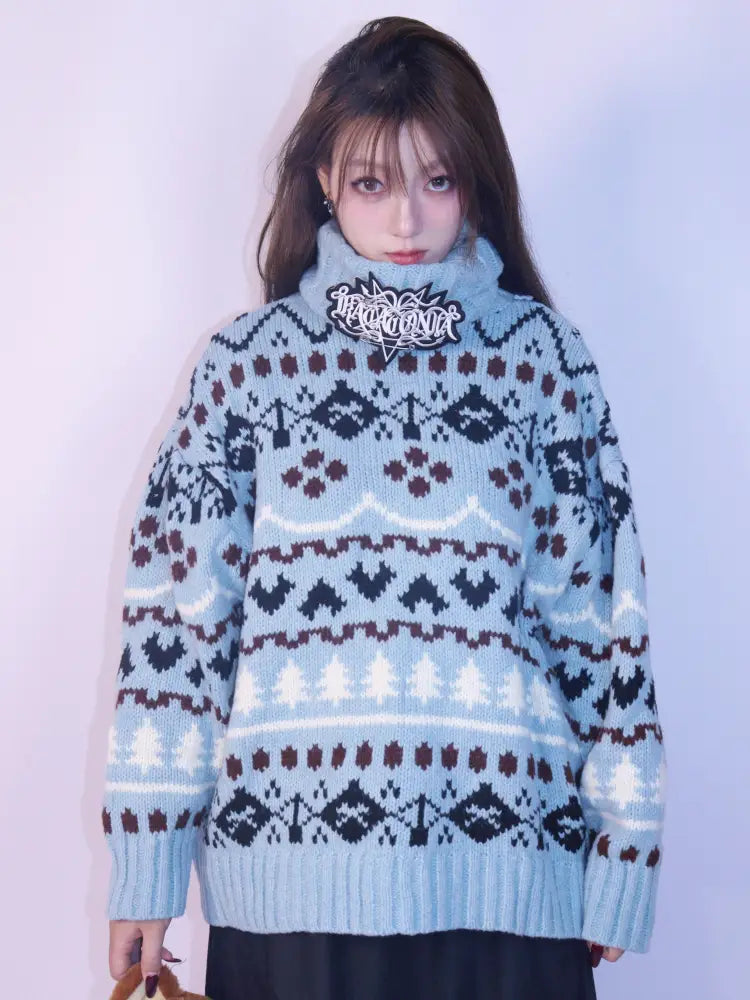 Hand-Knitted Jacquard Sweater【s0000014348】