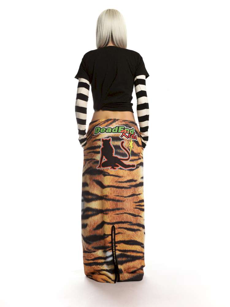 American Tiger Print Skirt Long Sweat Skirt【s0000014906】