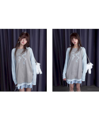 BOW LONG SLEEVE TOP T-SHIRT [S0000010104]