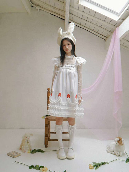 Strawberry Print Two-piece Skirt Dress【s0000014936】