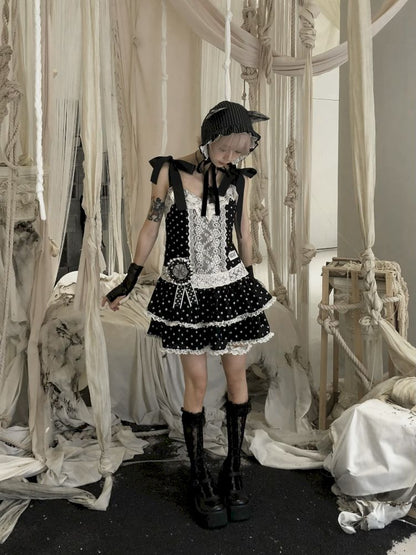 Lace Low Waist Halter Doll Dress【s0000013524】