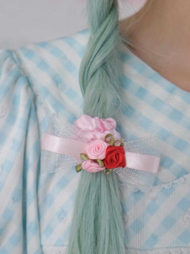 Traditional Rose Bow Hair Clip Tie【s0000017465】