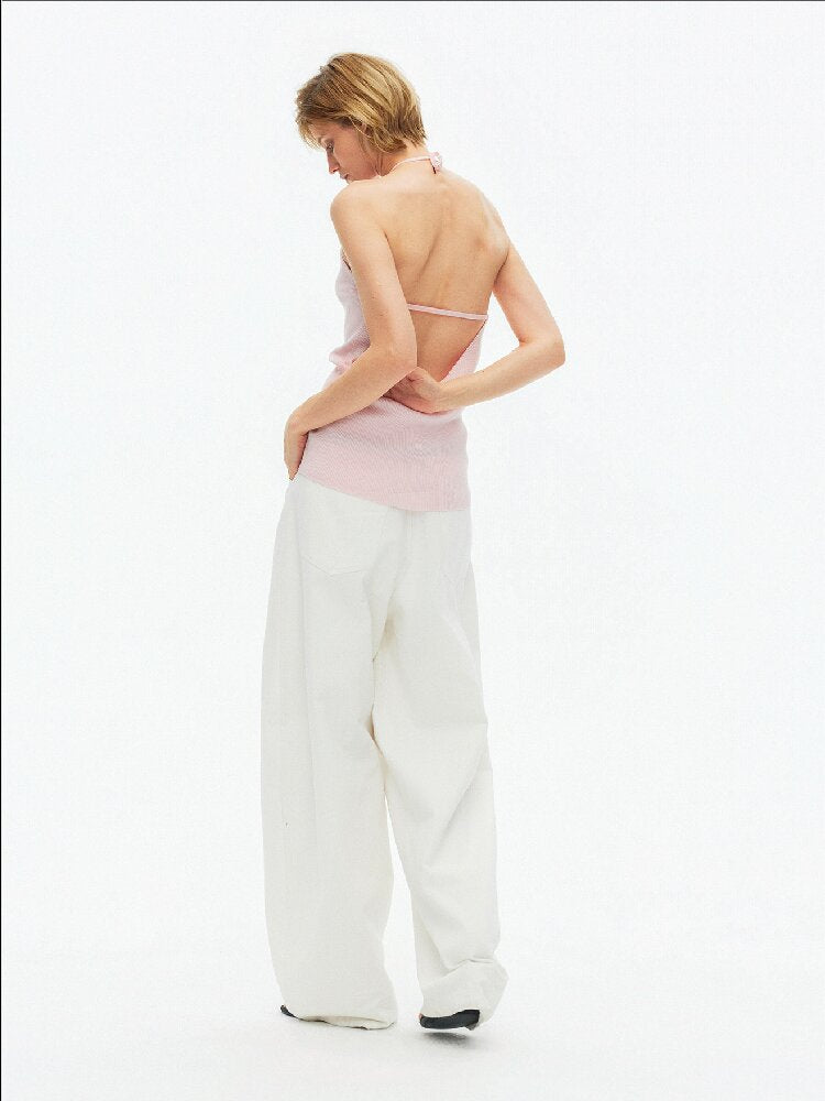 Lyocell Lace Up Halterneck Knit【s0000015929】