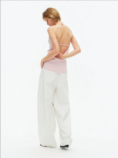 Lyocell Lace Up Halterneck Knit【s0000015929】