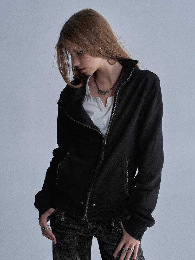 Thickened Terry Zip Cardigan Sweater【s0000018470】