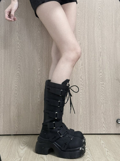 Gothic Nameplate Platform Boots【s0000016371】
